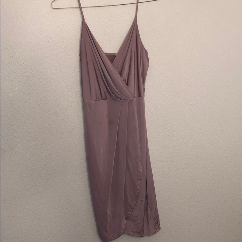 Silky Mauve Mini Dress